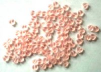100 6mm Matte Pink Heart Beads